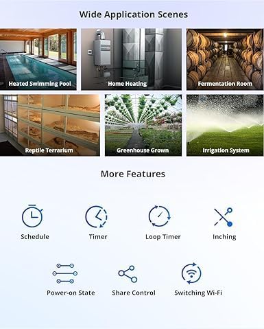 1CH Tuya Intelligent Temperature Sensor,7-32V Dry Contact Relay,Wireless Intelligent Monitoring,Temperature Control of Greenhouse Hatching Fish Tank seedlings,Compatible with Alexa Google Home
