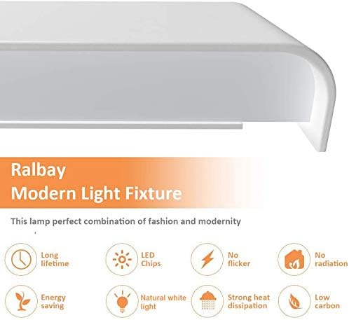Ralbay 20W Bathroom Light Fixture 24 inch Natural White Light 4000K Vanity Light White Wall Sconce Light for Dressing Room IP44 Waterproof 2600LM