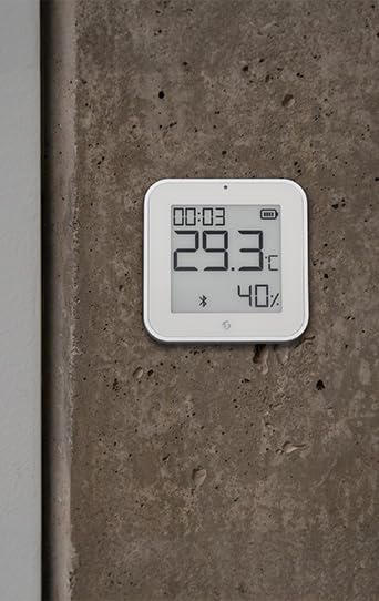 Shelly BLU H&T Display ZB Black, Bluetooth & Zigbee Operated Temperature & Humidity Levels Sensor, E-Paper Display, Home Assistant, Alexa, Google Home, Real-Time Monitoring, Long-Life Battery