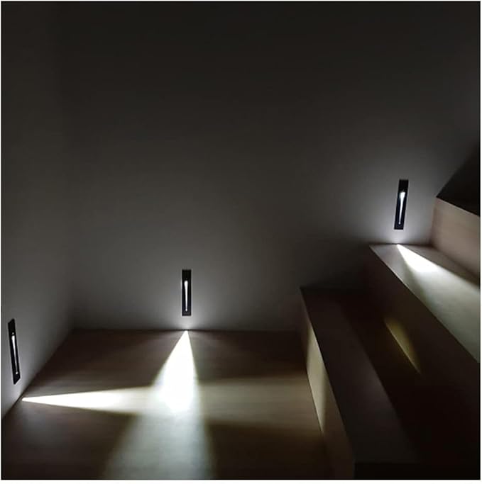 5Pcs Motion Sensor Stair Lights Embedded LED Step Lights, 3W AC85-265V Waterproof Recessed Light Fixtures for House/Wall Cavity/Hallway/Stair/Corner/Decks 3000K Sand Gray