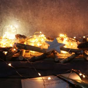 OakHaomie 6 Pack Fairy Lights Battery Operated No Remote LED Starry String Lights 30 Micro Starry LEDs on 10ft Silvery Copper Wire Light for DIY Wedding Centerpiece Table Decorations (Warm White)