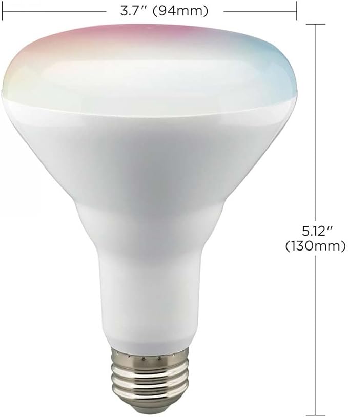 Satco S11276 Starfish BR30 WiFi Smart LED Color-Changing Light Bulb, Works with Siri, Alexa, Google Assistant, SmartThings, 2700K-5000K, 2-Pack