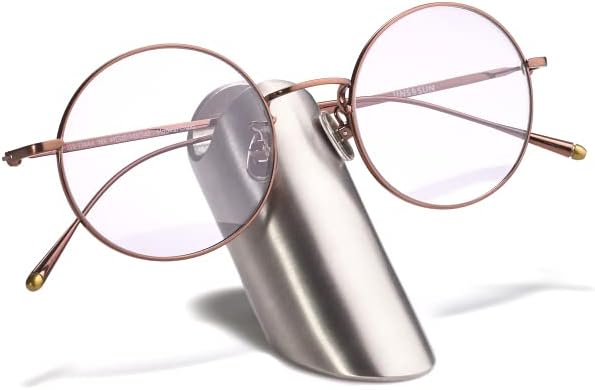 Craighill Eyewear Stand - Modern Glasses Holder for Nightstand & Desk, Minimalist Stand for Eyeglasses, Elegant & Practical, Solid Metal, 3” - Stainless Steel