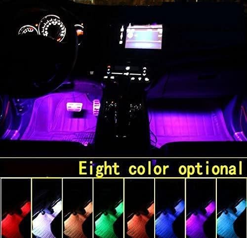 Car LED Strip Light,Uniwit 4 Pieces DC 12V Multicolor Car Interior Music Light LED Underdash Lighting Kit with Sound Active Function and Wireless Remote Control Including Car Charger