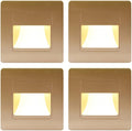 Recessed LED Stair Light Wall Lamp Motion Sensor Wall Lamp AC85-265V Step Lamp Corridor Lighting Indoor Wall Lighting 4PcsWarmWhite Gold