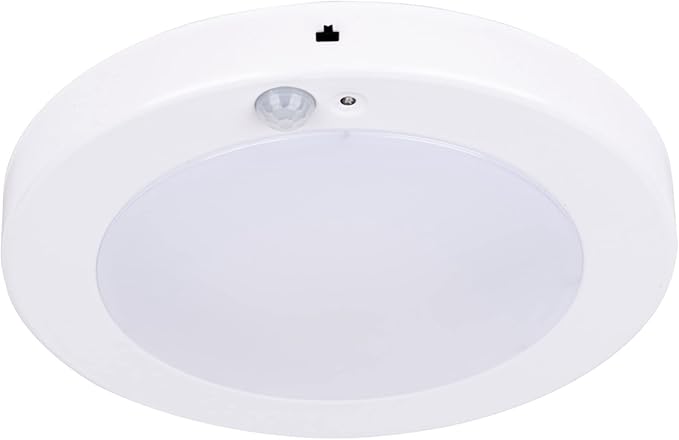 LIT-PaTH LED Flush Mount Ceiling Light, Closet Lighting Fixture with Motion Sensor and Dusk to Dawn, 10.5W, 800 Lumen, 6.2 Inch, Anti-Rust Galvanized Housing, White Finish 3000K 1-Pack
