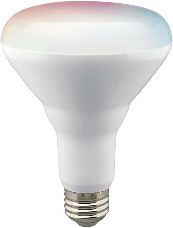 Satco S11257 Starfish 9.5W BR30 WiFi Smart LED Light Bulb, Tunable White and Color Changeable, Voice and App Control, 2700K-5000K, White