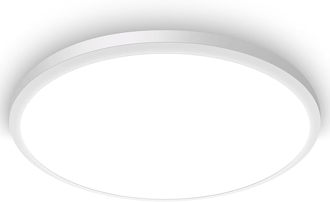 12Inch LED Flush Mount Ceiling Light Fixture, 28W 3200Lm Dimmable Modern Recessed Ceiling Lamp, 5000K Daylight White Round Low Profile Ceiling Light for Kitchen Closet Bedroom Hallway Laundry, 1-Pack