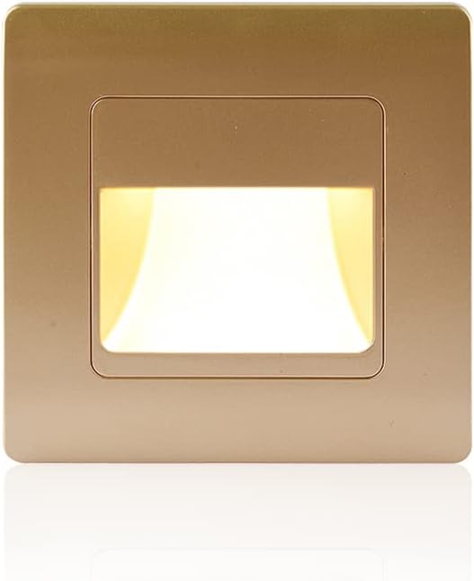 Recessed LED Stair Light Wall Lamp Motion Sensor Wall Lamp AC85-265V Step Lamp Corridor Lighting Indoor Wall Lighting 1PcsWarmWhite Gold