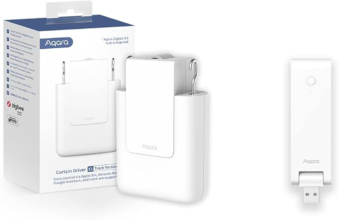 Aqara Smart Curtain Motor E1 Plus Aqara Smart Hub E1 (2.4 GHz Wi-Fi Required), Electric Curtain Driver for Home Automation, Support HomeKit, Alexa, Google Assistant and IFTTT (Track Version)