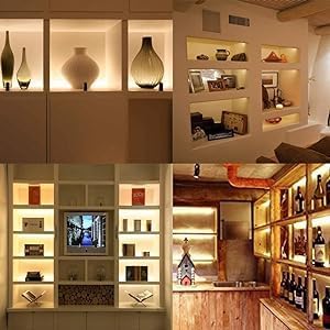 Cefrank Under Cabinet Lighting Bookshelf Light Bar - UL-Listed - Low Profile - Energy Saving - Cool to Touch - Soft Warm White