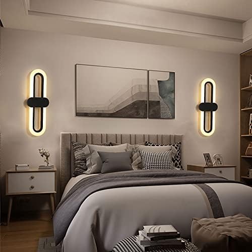 Bedroom Bedside Modern Minimalist Living Room Background Wall Led Three-Color Light-Changing Wall Lamp Simple Aisle Balcony Lamp,Wall Decorations