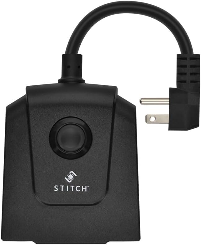 Monoprice Smart Outdoor Plug, IP65 Weather Resistance, 2 Individually Controlled Outlets, No Hub Required, Compatible with Google Home - Stitch Series