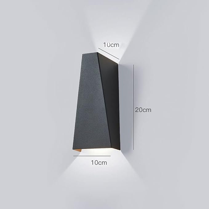 Modern Wall Light LED Sconce Up Down Metal Wall Spot Lamp, Indoor Lighting Fixtures Bedside Night Lamps for Living Room Bedroom Hallway Home Decorative Wall Wash Lights (Color : Black-6000K)