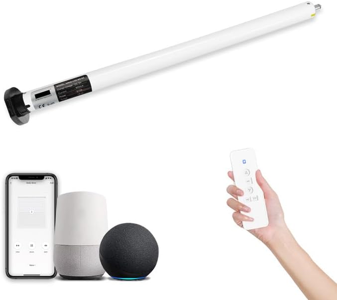 Smart Blinds Tubular Motor for Electric Roller Shades Window Blinds Built-in Zigbee Motor Directly Connected to Alexa Suitable for 1.5" (38mm) Tube