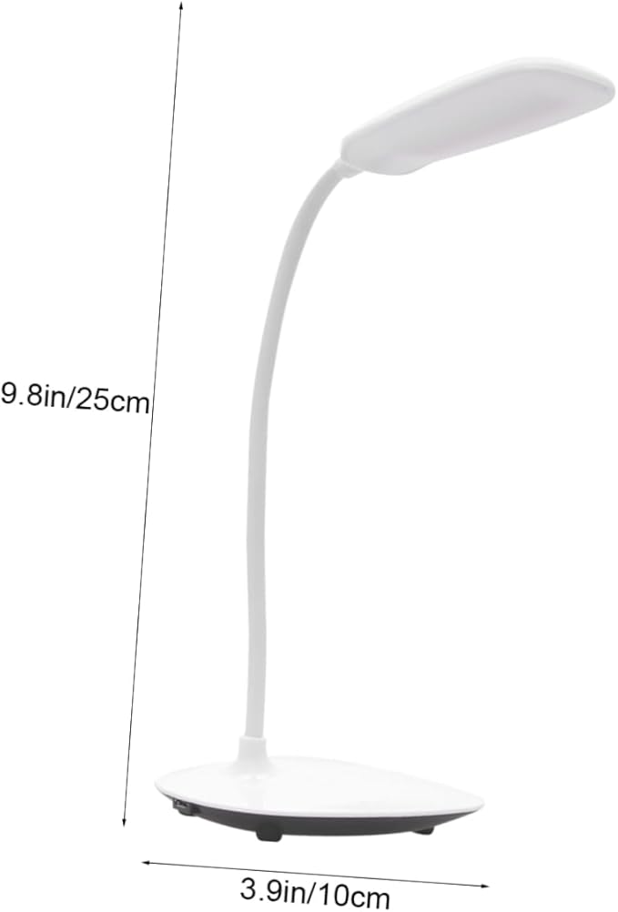 Tofficu Adjustable LED Desk Lamp with Touch Control Eye Protection Brightness Levels Flexible Neck Portable Folding Design for Reading Studying and Working White