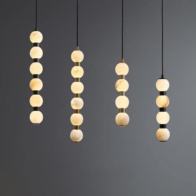 Pendant Lights, Modern Home Decor led Lights Pendant Light Lamps forstaircase Chandeliers for Living Room Hanging Indoor Lighting(Black 4 Head,RC Remote dimming)