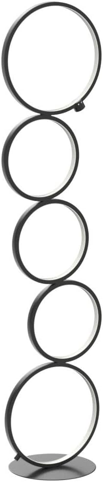NUÜR 43.3" Modern Floor Lamp, Ring Standing Lamp, Dimmable, Metallic Feel, Artistic Trendy Design, Energy-Saving, Touch Switch, Ideal for Home, Office, Eco-Friendly