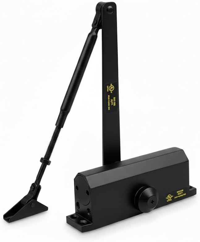 Adjustable Door Closer Size 2–4 | Commercial & Residential Hydraulic Door Closer | CE & UL Certified | Heavy Duty Automatic Door Closer (Matt Black)