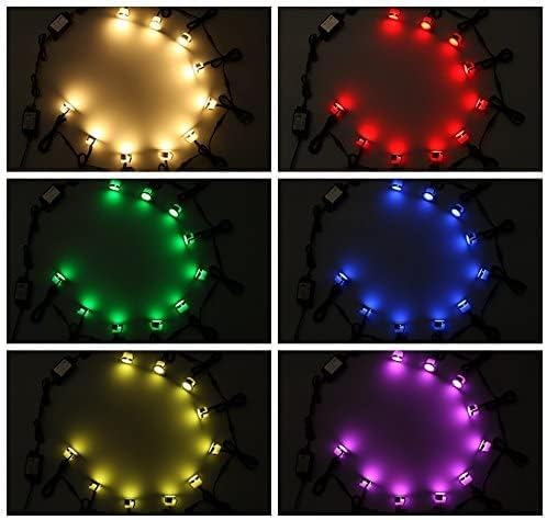 LED Deck Light Kit, 20pcs Φ1.77 WiFi Wireless Smart Phone Control Low Voltage Recessed RGBW Deck Lights with Remote, Voice Control, IP67 Waterproof Outdoor Path Stair Landscape Lighting, Black
