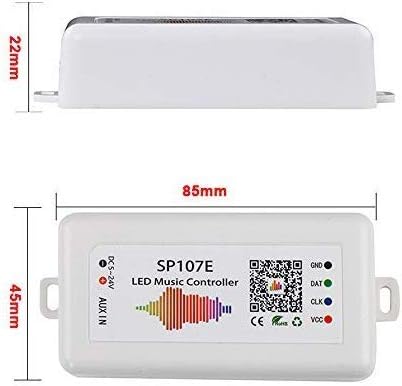 VIPMOON SP107E Music Bluetooth Led Controller for WS2812B WS2811 WS2813 WS2815 SK6812 Addressable Led Lights