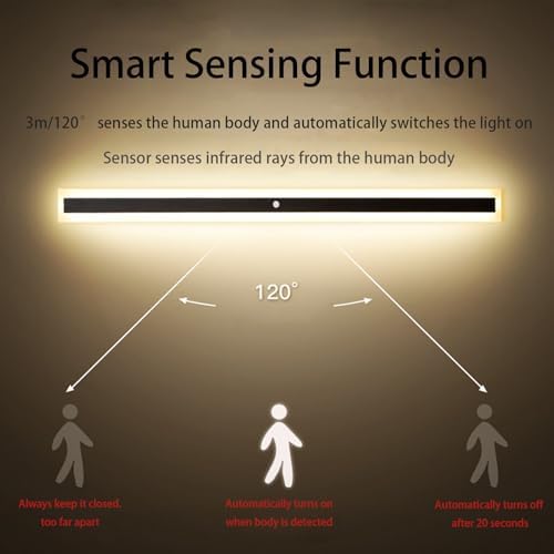 Modern Indoor Wall Light with Motion Sensor - LED Rectangle Aluminum Sconce Fixture, 3000K/4500K/6000K, Perfect for Cabinets, Wardrobes, Offices, Bedrooms, and Corridors.