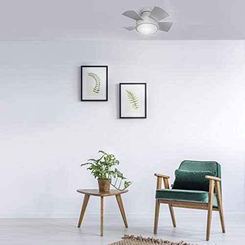 Vox Indoor and Outdoor 5-Blade Smart Flush Mount Ceiling Fan 26in Titanium with 3000K LED Light Kit and Remote Control