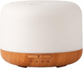 Air Humidifier & Aroma Diffuser with LED Lights Home Fragrance Room Decor Essential Oil Diffuser Humidifiers for Bedroom Car Air Freshener (White/Light Wood)
