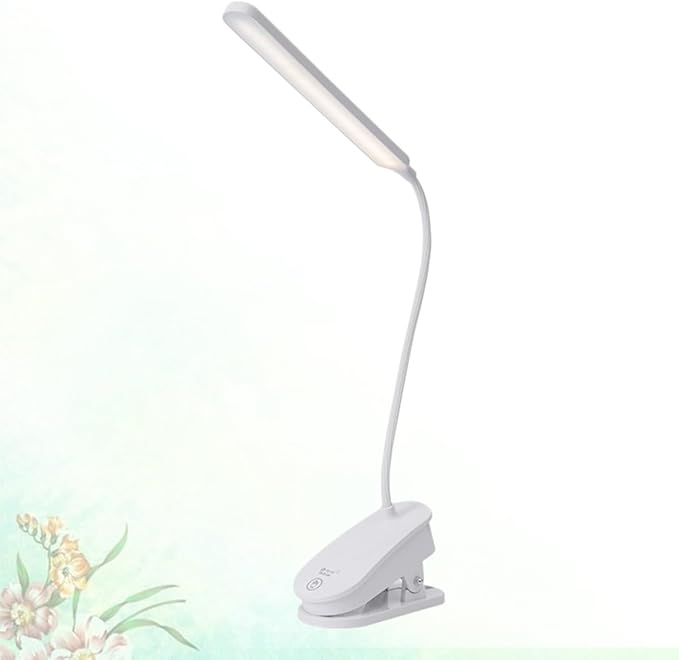 jojofuny Adjustable Reading Lamp with Flexible Gooseneck Eye Protection LED Desk Light Color Temperatures Smooth Brightness Portable Night Lamp for Bed Study and Office Use White