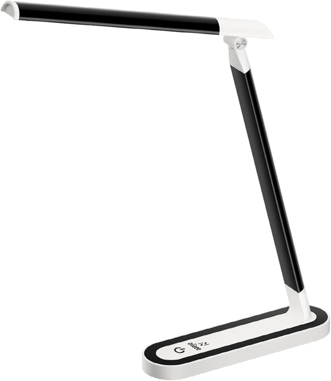 LED Desk Lamp, Eye-Caring Table Lamp with 3 Brightness Levels, Touch Control and Memory Function, Foldable Reading Lamp for Home Office Bedroom Study, 8W, 4000K, Black