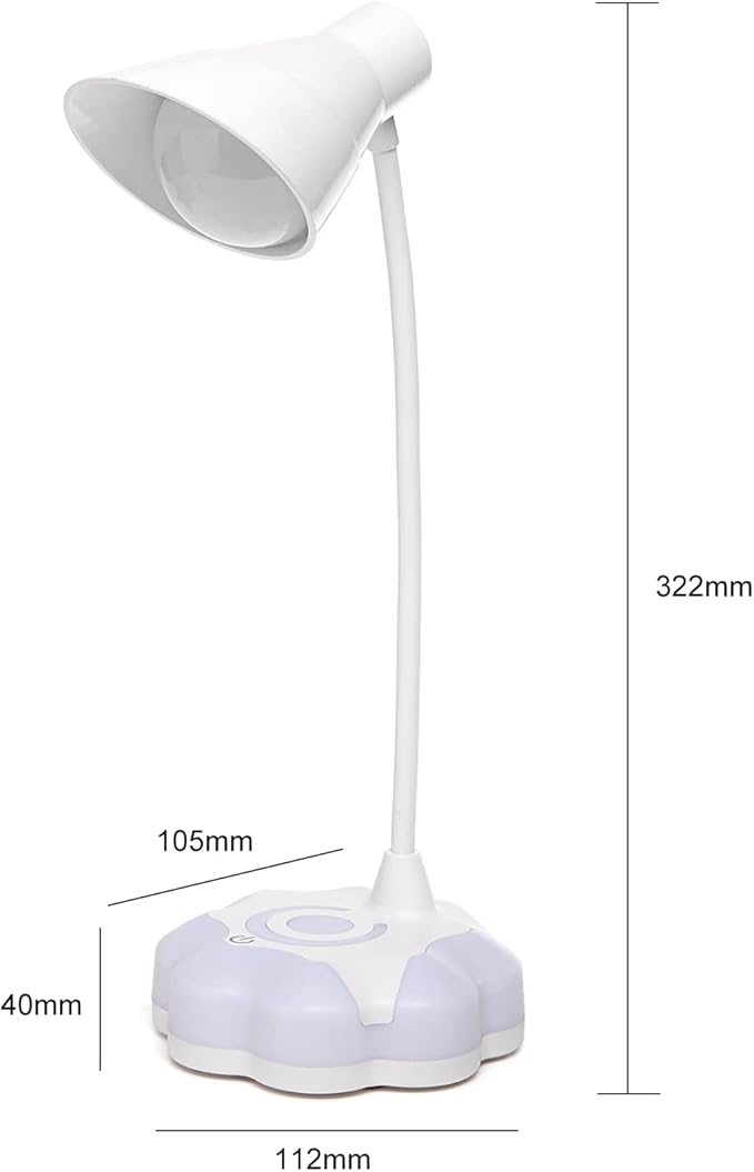 LED Desk Lamp for Bedroom, Eye Protection Table Light with Adjustable Brightness and Flexible Goose Neck Tube, Touch Control Table Lamps for Home Office Study Room (1)