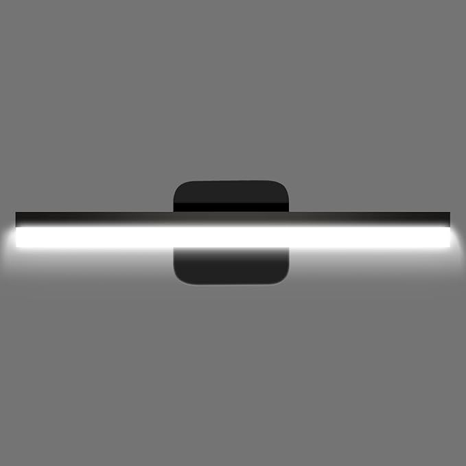 Yarra-Decor 16-inch LED Bathroom Vanity Light Bar,Vanity Lighting Fixtures for Mirror Illumination,Indoor Daylight White Wall Light 6000K (Black)