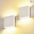 2 Pack Indoor Outdoor White Up and Down LED Wall Light, Modern Bedroom/Porch Wall Lamp, IP65 Waterproof, 5%-100% Dimmable 18W 1620lm, 5CCT (2700K-5000K), CRI90+, 120V-277V