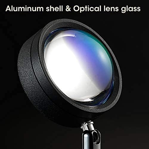 Balkwan Sunset Lamp Projection Rotation Rainbow Projection Lamp Led Romantic Visual Led Light Network Red Light with USB Modern Floor Stand Night Light Living Room Bedroom Decor (Rainbow Purple)