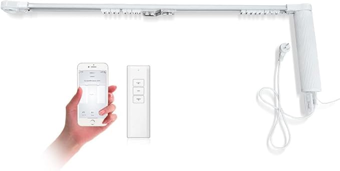 OlideSmart DIY WiFi Smart Automatic Curtain Motor Track System, Automatic Curtain Motor, Blinds Tracks, Length can be Customized (White, 6.2m)