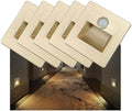 5Pcs 3W LED Motion Sensor Stair Lights, 3000K Warm White, Wall-Mounted Step Lamps, Silver Finish