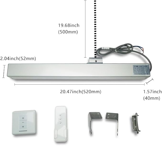 Olideauto Model SD500 24 V DC Electric Window Opener with Switch with 19-7/10'' Travelling Distance