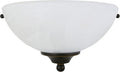 Design House Millbridge Wall Light Sconce, Dimmable, Steel Construction, Alabaster Glass, ETL-Certified, For Hallways/Bedrooms/Bathrooms, Oil-Rubbed Bronze, 5.0 in. L x 10.5 in. W x 6.0 in. H, 514554