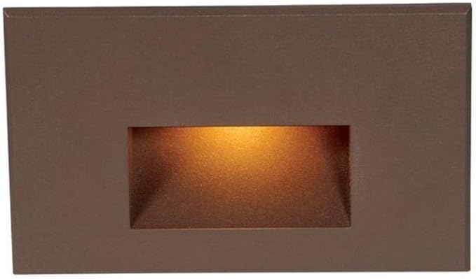 WAC Landscape Lighting, LED 12V Horizontal Indoor or Outdoor Step and Wall Light Amber 1800K Built-in LED in Solid Brass Coated with Bronze