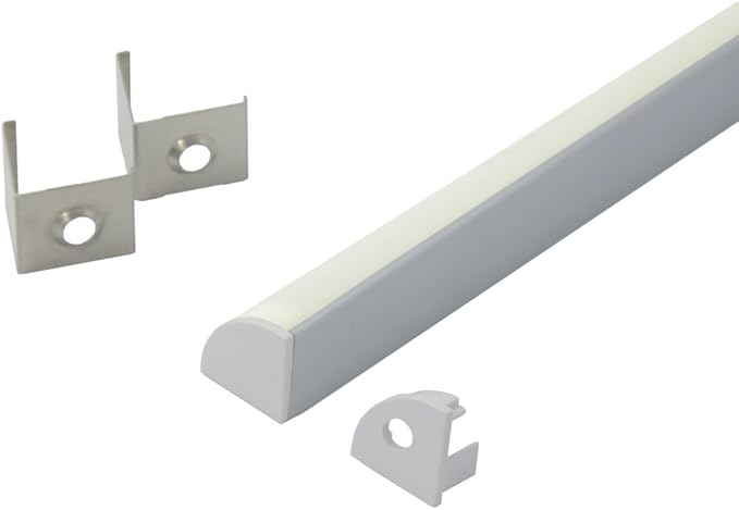 hunhun 10-Pack 3.3ft/1Meter V Shape LED Aluminum Channel System with milky Cover, End Caps and Mounting Clips, Aluminum Profile for LED Strip Light Installations, Very Easy Installation