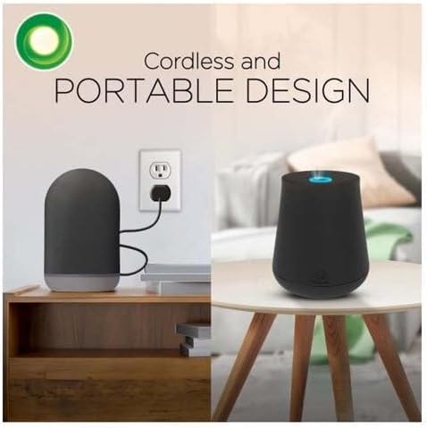 A'ir Essential Mist Diffuser with Natural Essential Oils A'ir Freshener, Cordless, Portable, Automatic 8-Hour Cycle, Lavender, Almond Blossom, 45-Day Refill