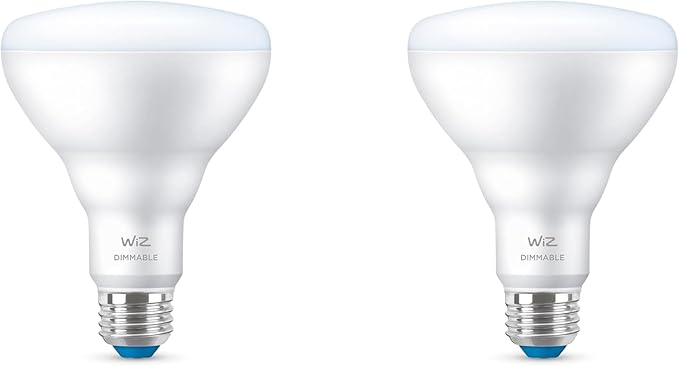WiZ Connected 65W Eq.(7.2W) BR30 Daylight (5000K) LED Smart Bulb - Pack of 2-650 Lumen- E26 - Indoor - Connects to Your Existing Wi-Fi - Control with Voice or App - Activate with Motion