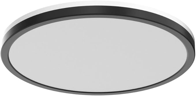 Matane 12 Inch LED Flush Mount Ceiling Light Fixture with Night Light, 24W 2400LM 3000K/4000K/5000K Selectable, Dimmable Ceiling Lights for Bedroom, Dining Room, Kitchen, Round Black