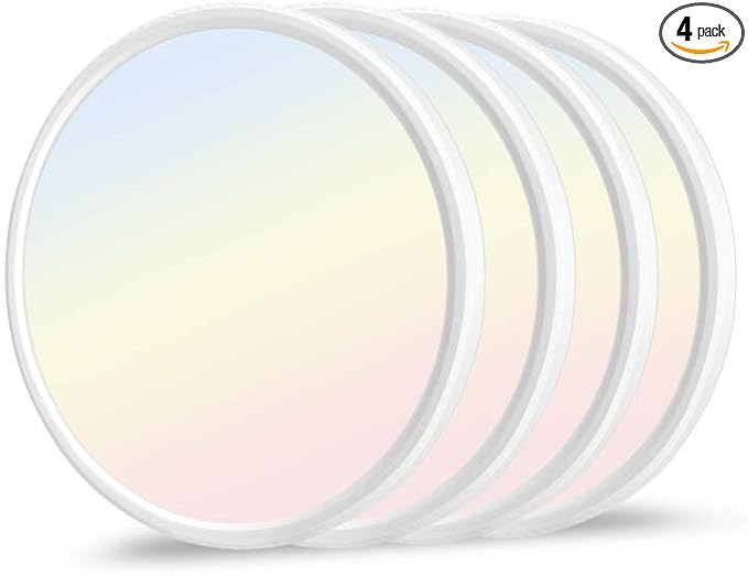 4 Pack 3200lm LED Flush Mount Ceiling Light 28W 12 Inch 5CCT Adjustable 3000K to 6000K Super Slim 0.87 inch Ceiling Light Fixture Round Ceiling Lamp for Bedroom Living Room Kitchen Laundry White