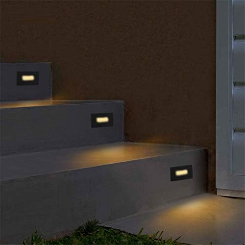 Ciata LED Stair Lights Indoor - Step Lights Outdoor Stair Light 3 Watt, Warm White Stairway Lighting for Outdoor and Indoor Stairs 3000K Concrete, Home Theater Lighting - Black Finish, Horizontal