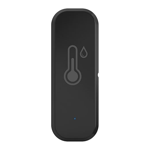 WiFi Temperature and Humidity Sensor,Compatible with Alexa and Google Home,No Hub Required,for Home,Baby Rooms,Greenhouses Accessories,Garages Black 1Pack(No Include Battery)