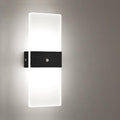 LED Motion Sensor Wall Lamp Security Light 12W SMD 2835 Acrylic Up/Down Wall Sconce Light Motion Activated Porch Lamp Fixture Modern Lighting for Stairway Patio Aisle Brushed Black 6000K