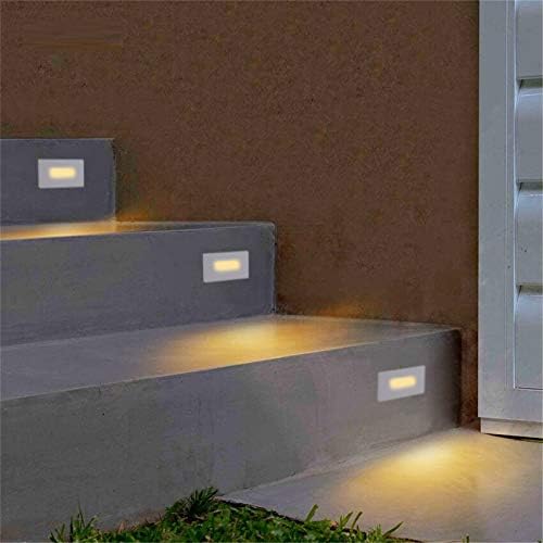 Ciata LED Stair Lights Indoor - Step Lights Outdoor Stair Light 3 Watt, Warm White Stairway Lighting for Outdoor and Indoor Stairs 3000K Concrete, Home Theater Lighting - Silver Finish, Horizontal