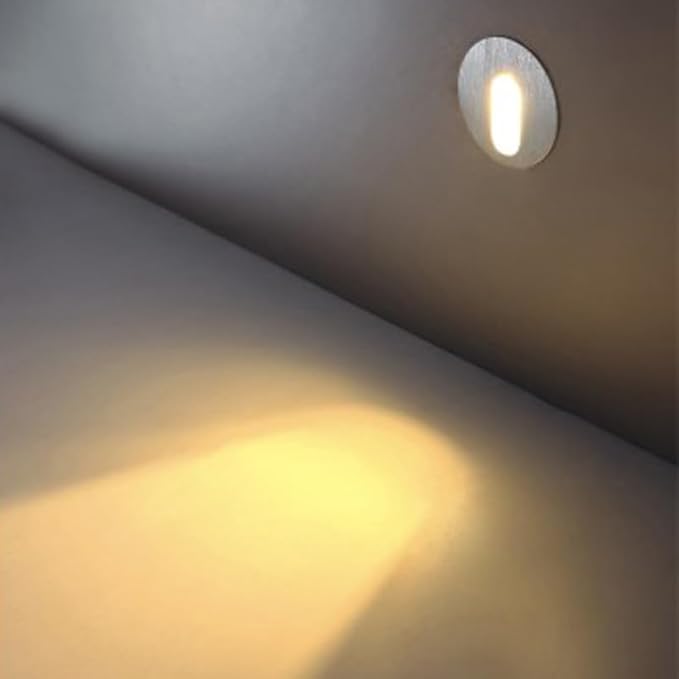 3W LED Steps Wall Light Aisle Wall Corner Lamp Fixture,Recessed Lighting Wall Lamps,Flush Mount Indoor Stairs Lights,Warm White 3000K