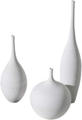 White Black Ceramic Vase Set, Modern Minimalist Ornaments Living Room Home Decor Decoration,Set 2(A+B+C)
